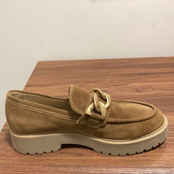 Nero Giardini Platform Loafer with Gold Chain in Malt Suede. Size EU41/US 11. - Picture 4 of 8